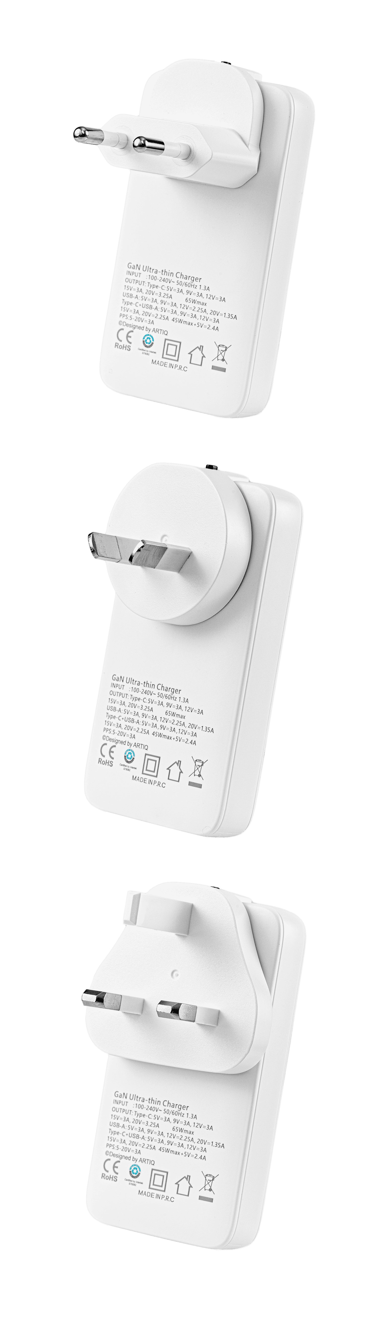 Trivolt Slim travel adapter in Echo White